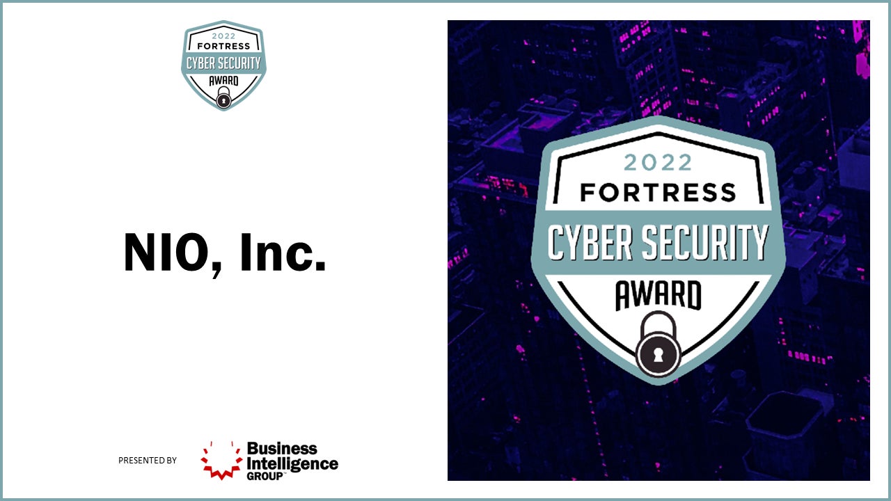 NIO Awarded the 2022 Fortress Cyber Security Award for Network Security